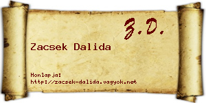 Zacsek Dalida névjegykártya